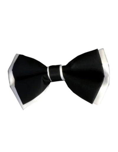 SKU#JA61026 Mens Formal - Wedding Bowtie - Prom Black and White Bowtie