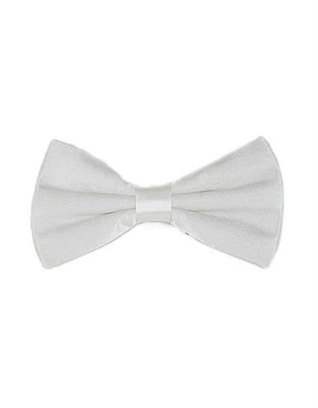 Mens Formal - Wedding Bowtie - Prom White Pre-Tied Bowtie