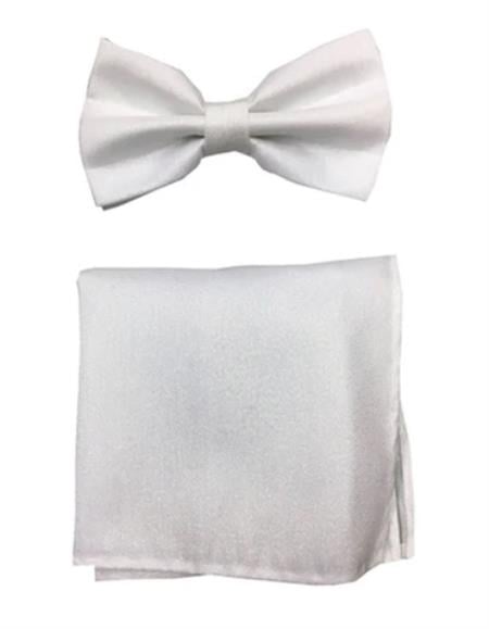Mens Formal - Wedding Bowtie - Prom Silver Bowtie