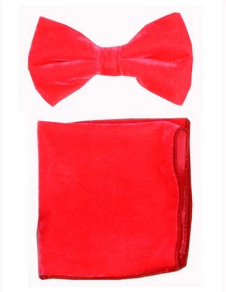 Mens Formal - Wedding Bowtie - Prom Melon Velvet Bowtie