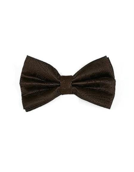 Mens Formal - Wedding Bowtie - Prom Brown Paisley Bowtie