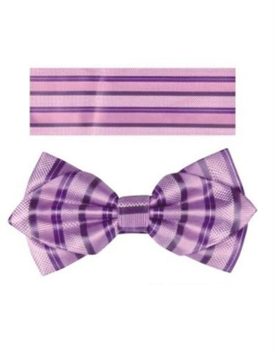 Mens Formal - Wedding Bowtie - Prom Lavender Stripe Bowtie
