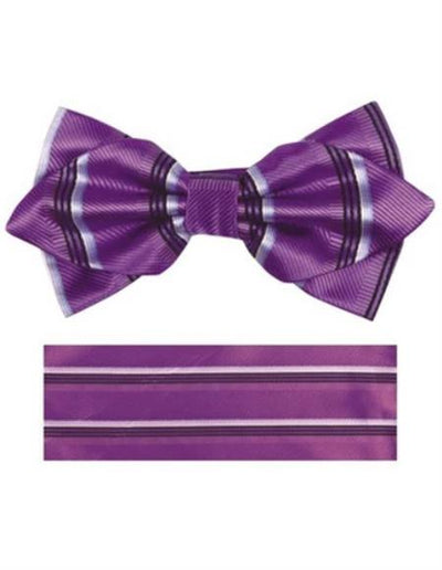 Mens Formal - Wedding Bowtie - Prom Purple and Black Bowtie