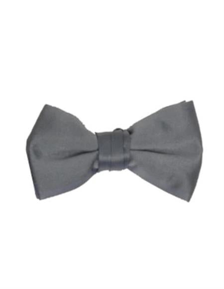 Mens Formal - Wedding Bowtie - Prom Charcoal Grey Pre-Tied Bowtie