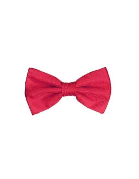 Mens Formal - Wedding Bowtie - Prom Red Paisley Bowtie
