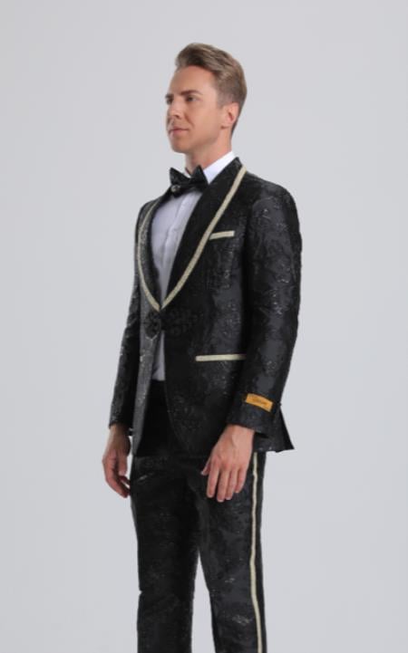 Burgundy Wedding Tuxedo - Indian Style Paisley Suit main image 0
