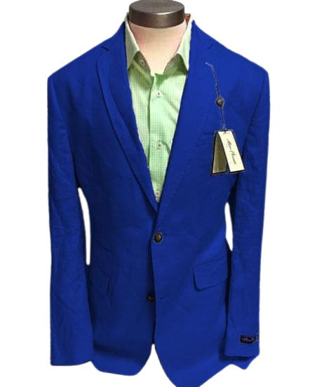 Mens Linen Blazer - Royal Blue Linen Sport Coat - Summer Blazer