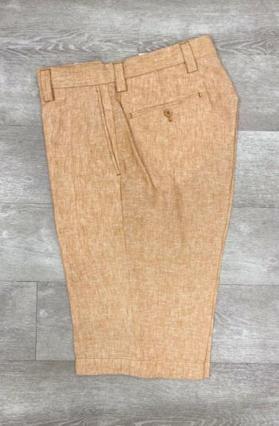 Linen Flat Front Pants Camel