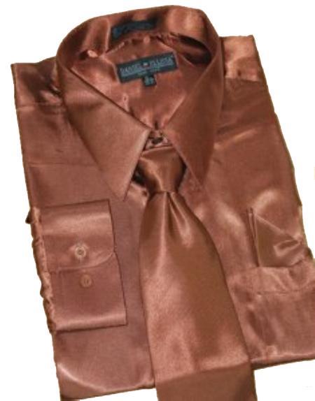 Mens Brown Dress Shirt