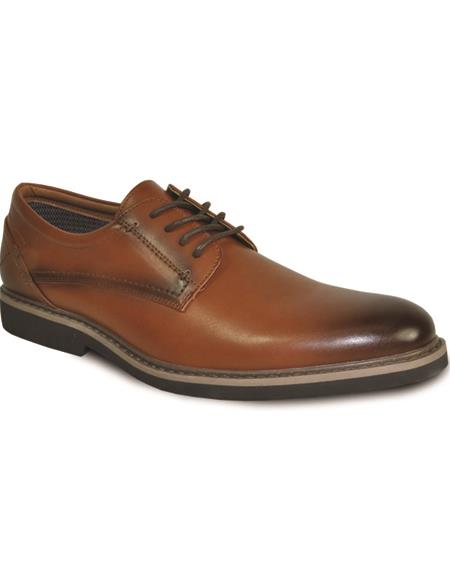 Men Dress Shoe VALLO-1P Oxford Formal Tuxedo for Prom and Wedding Brown Matte