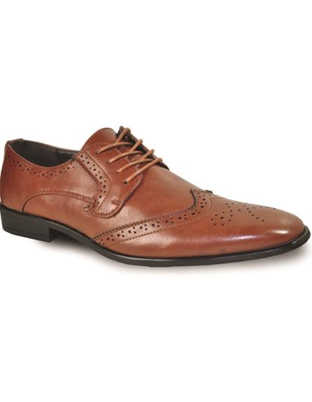Men Dress Shoe KING-2 Wingtip Oxford Shoe Brown