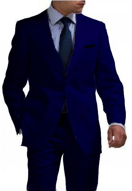 Navy Blue Big and Tall Linen Suit