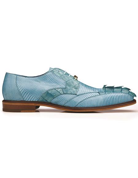 Men's Blue Caiman Crocodile & Lizard Leather Oxfords – Belvedere Valter