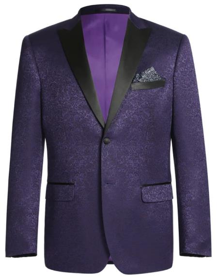 Mens Purple Blazer - Floral Blazer