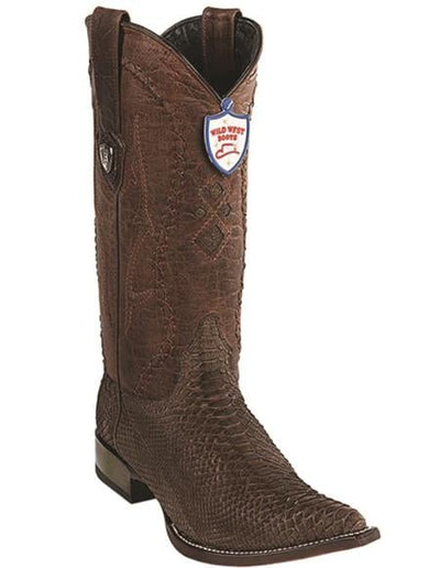 Pointy Snake Skin Boots Brown