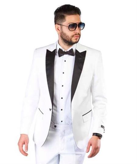 Mens One Button Notch Lapel Wide Leg Suit Tan main image 1