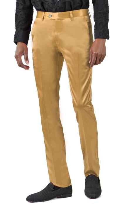 Shiny Dress Pants Wine - Sharkskin Pant For Men - Sateen Pants main image 1