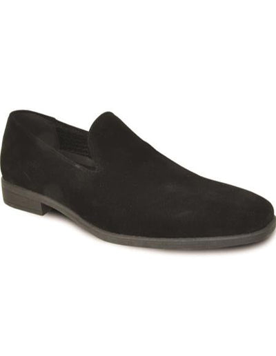 Mens Vegan Suede Wedding and Prom Slip On Loafer Dress Shoe in Black