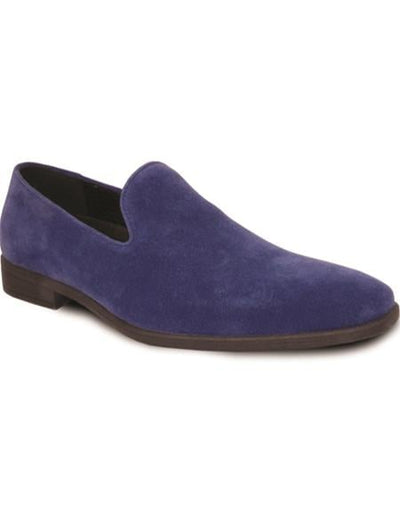 Mens Vegan Suede Wedding and Prom Slip On Loafer Dress Shoe in Royal Blue