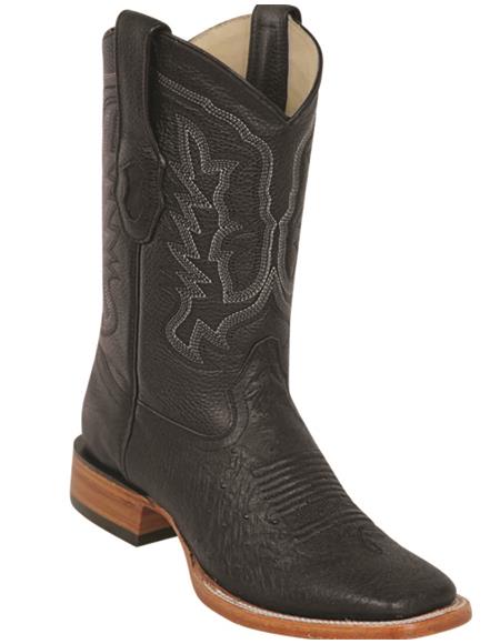 Ostrich Cowboy Boots Black
