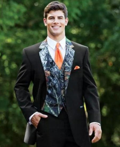 Army Green Tuxedo - Patterned - Two Toned Vested Olive Green Tuxedo