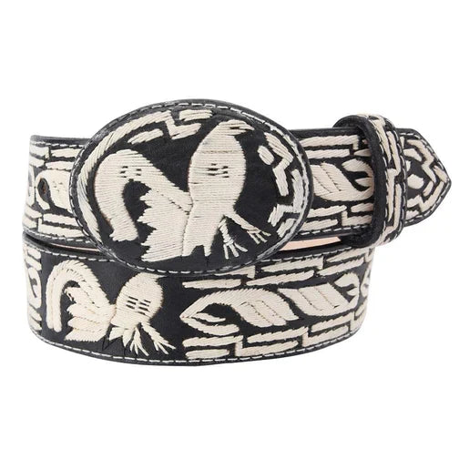 Cinto Vaquero Cuero de Vacuno Bordado