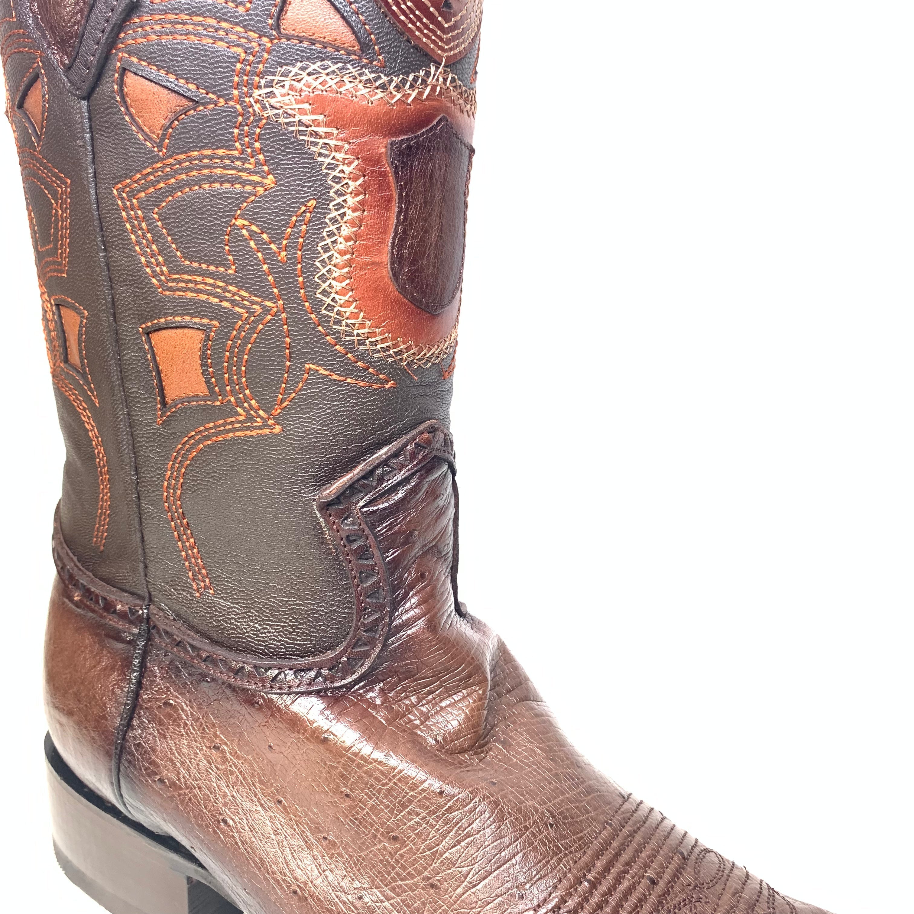 Brown Ostrich Quill Cowboy Boots by Los Altos