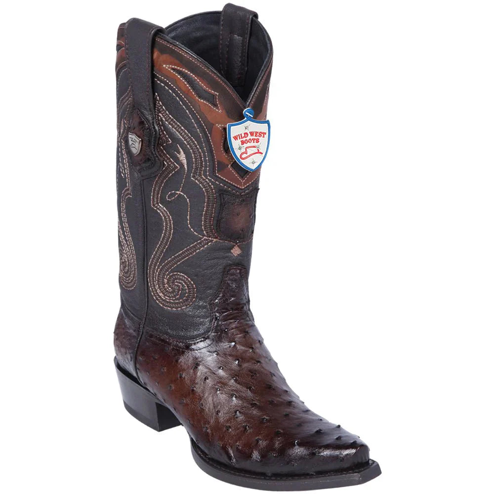 Wild West Punta Recortada Ostrich Boots