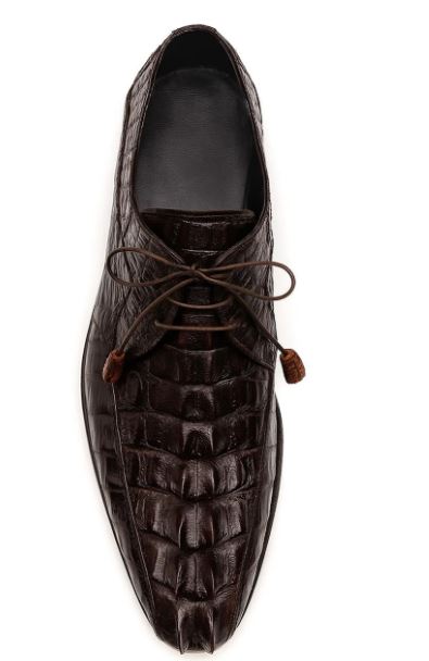 Marco Di Milano Brown Hornback Caiman Bike Toe Shoes