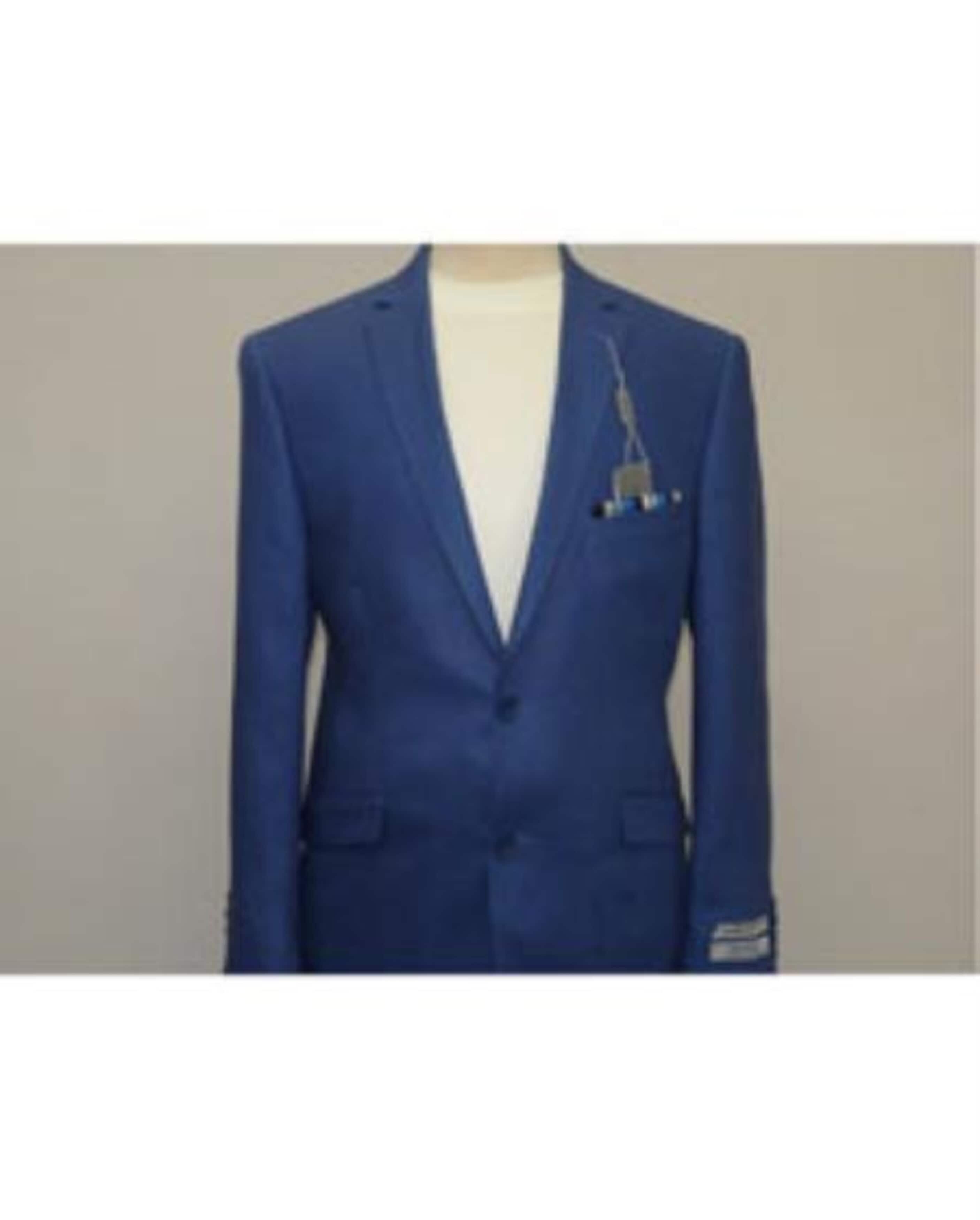 Men's Linen Suit in Bold Blue Tones