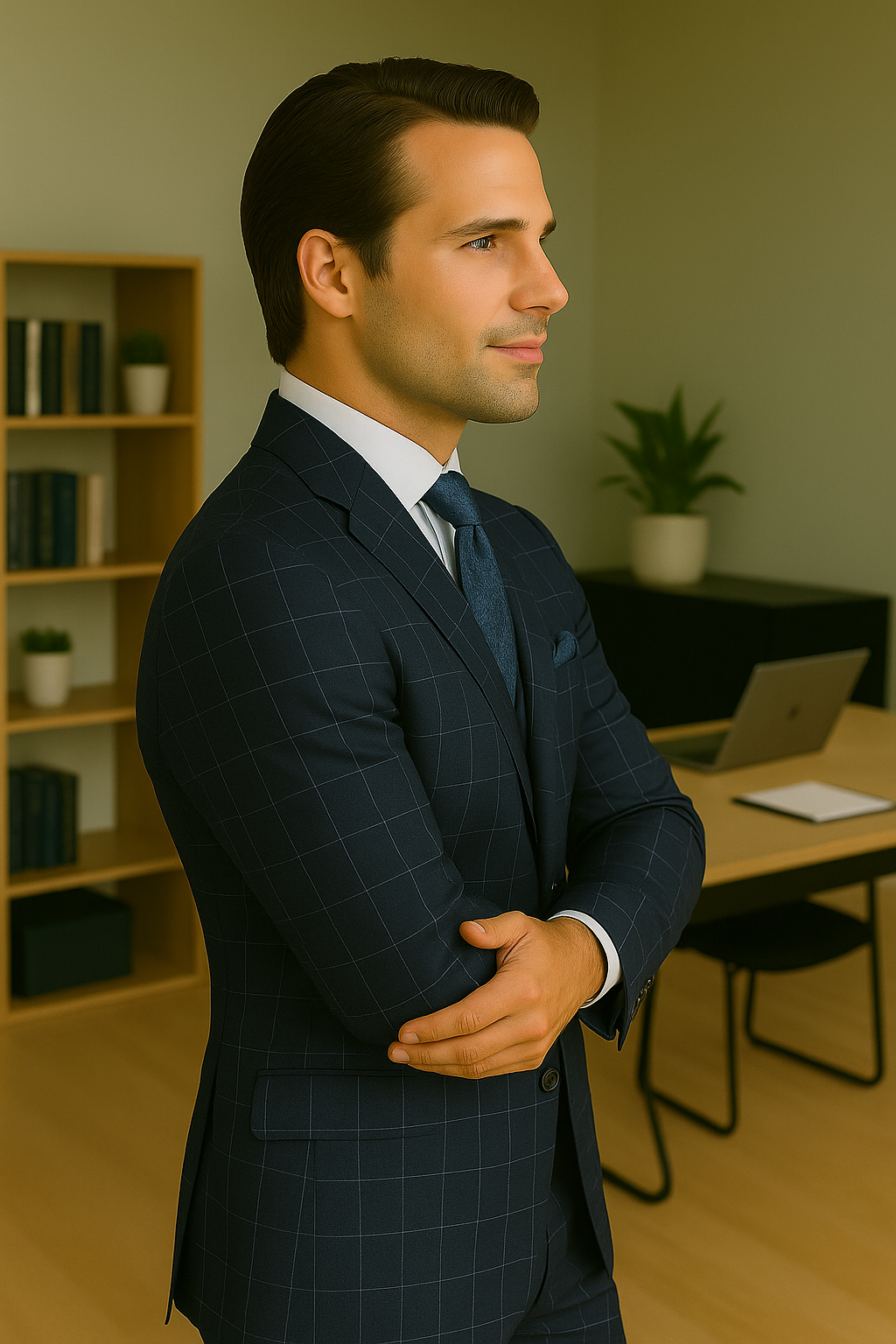 Italian 3 Piece Wool Modern Business Suit