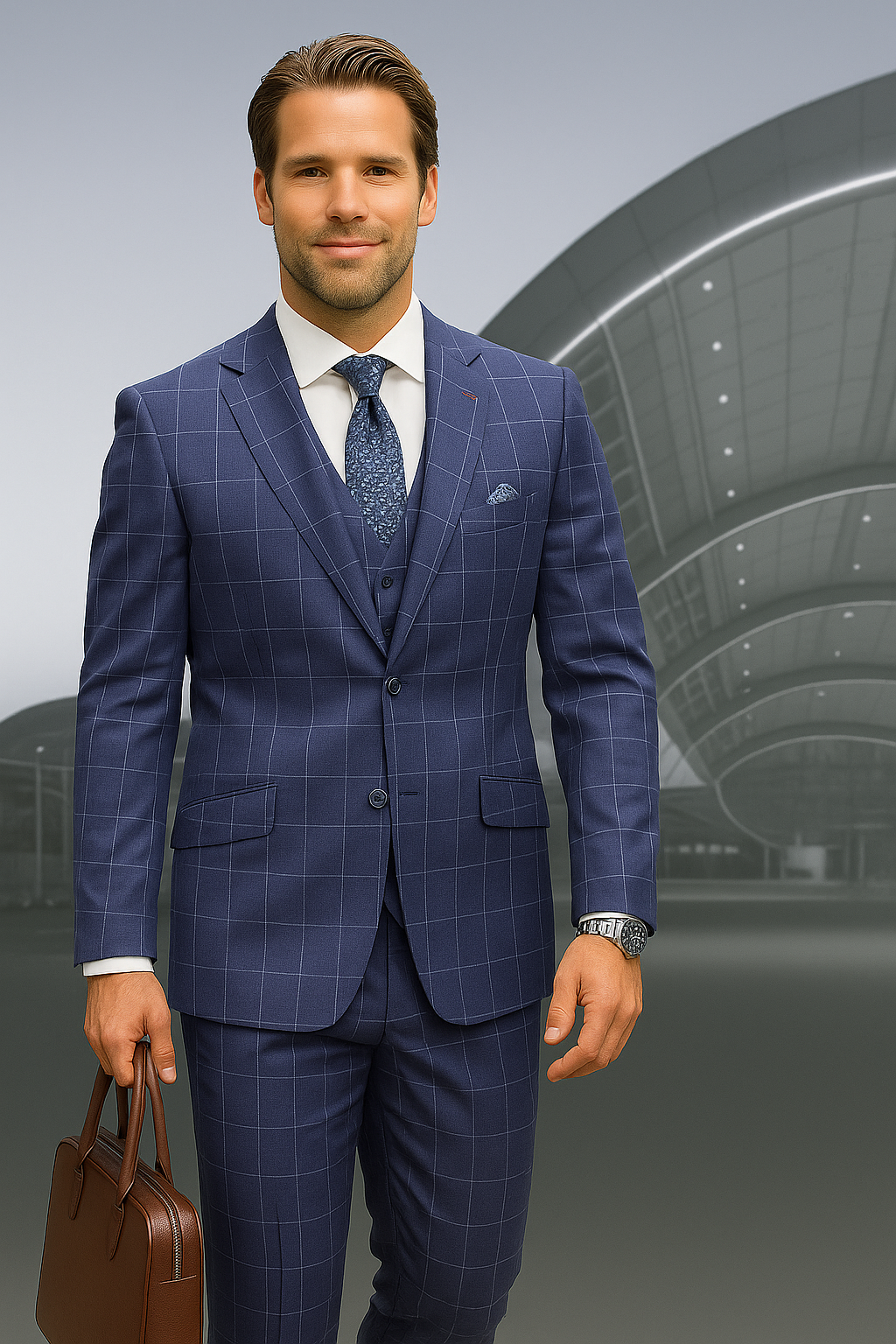 Italian 3 Piece Wool Modern Business Suit