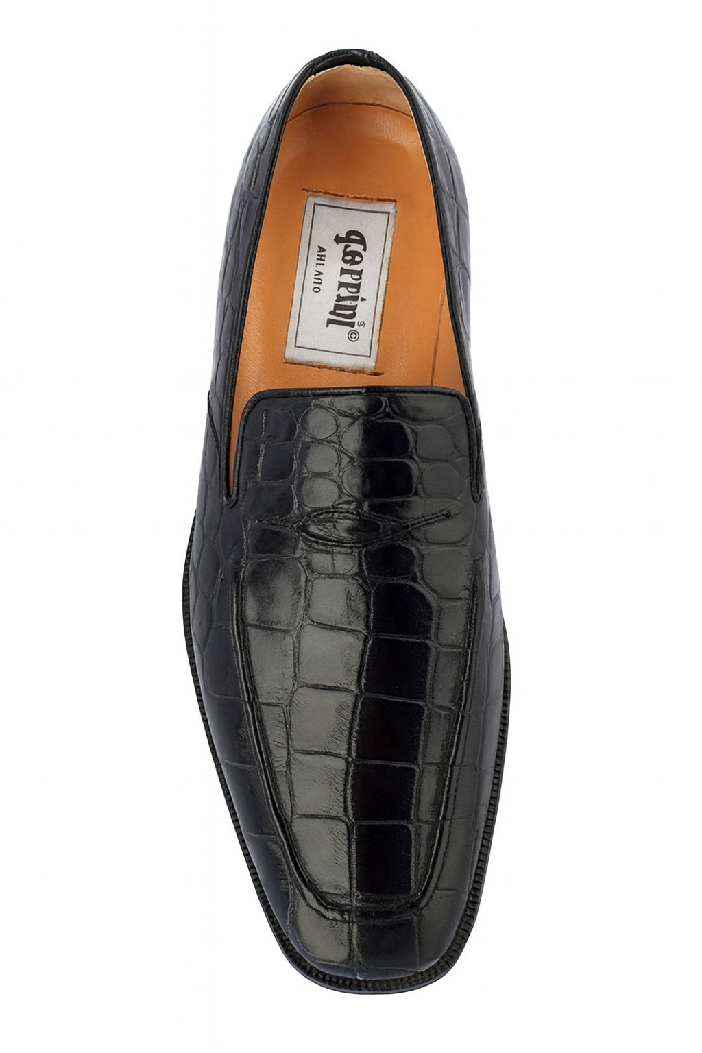 Ferrini Italian Crocodile Loafers Black Men's