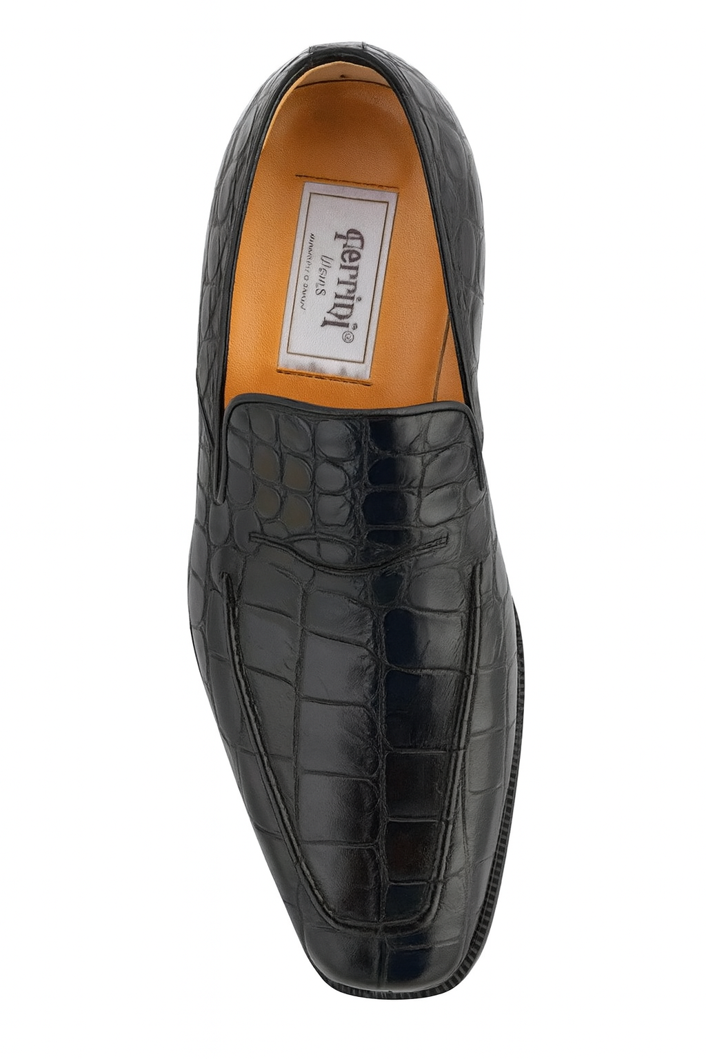 Ferrini Italian Crocodile Loafers Black Men's