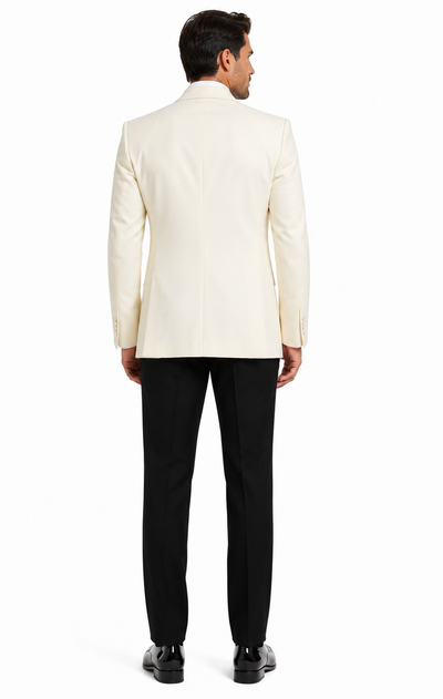 Ivory Double Breasted Tuxedo Dinner Jacket