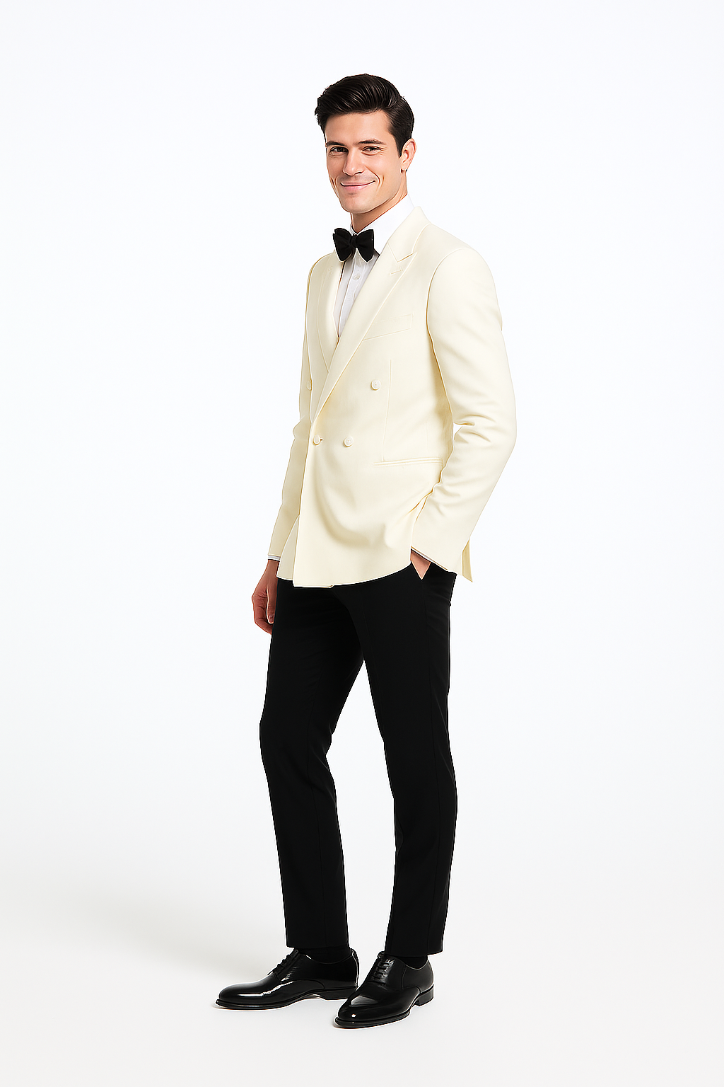 Ivory Double Breasted Tuxedo Dinner Jacket - Cream Dinner Jacket - Off White Tuxedo