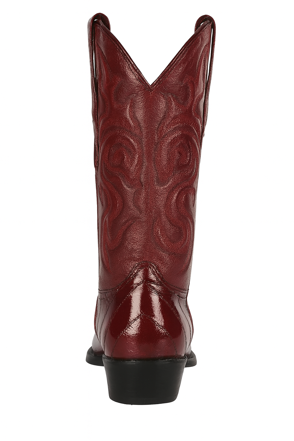 J Toe Cowboy Boots - J Toe Western Boots - Los Altos Boots - Mens Dress Cowboy Boot - Low Priced Burgundy Eel Cowboy Boots J-Toe- in Burgundy