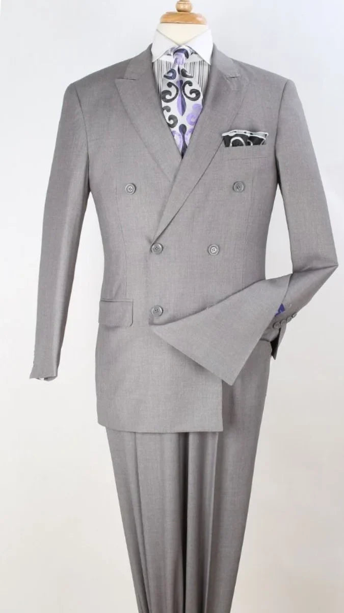Apollo King Men's 2pc Double Breasted Suit Pleated Pants