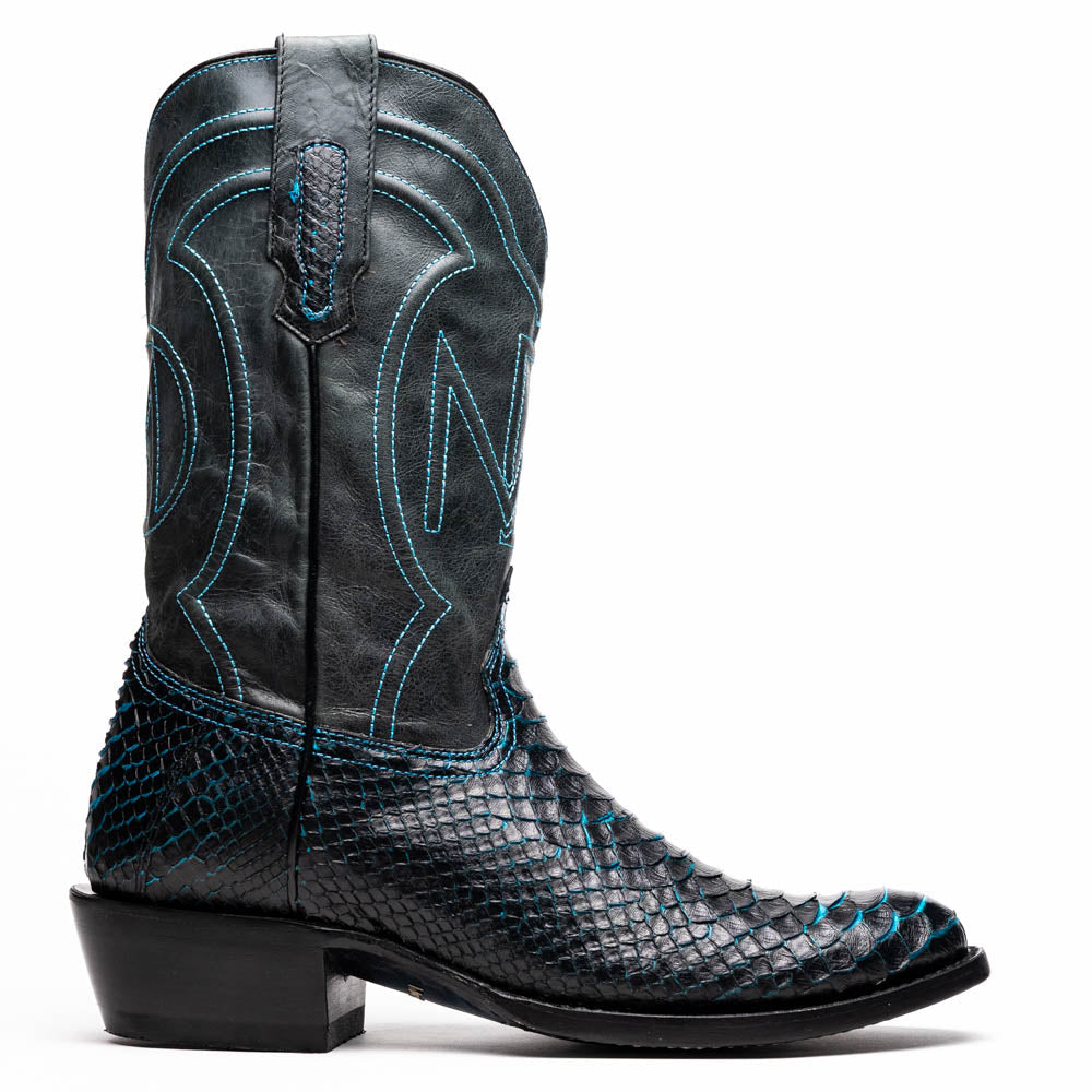 Marco_Di_Milano Kansas Black & Blue Leather Loafer