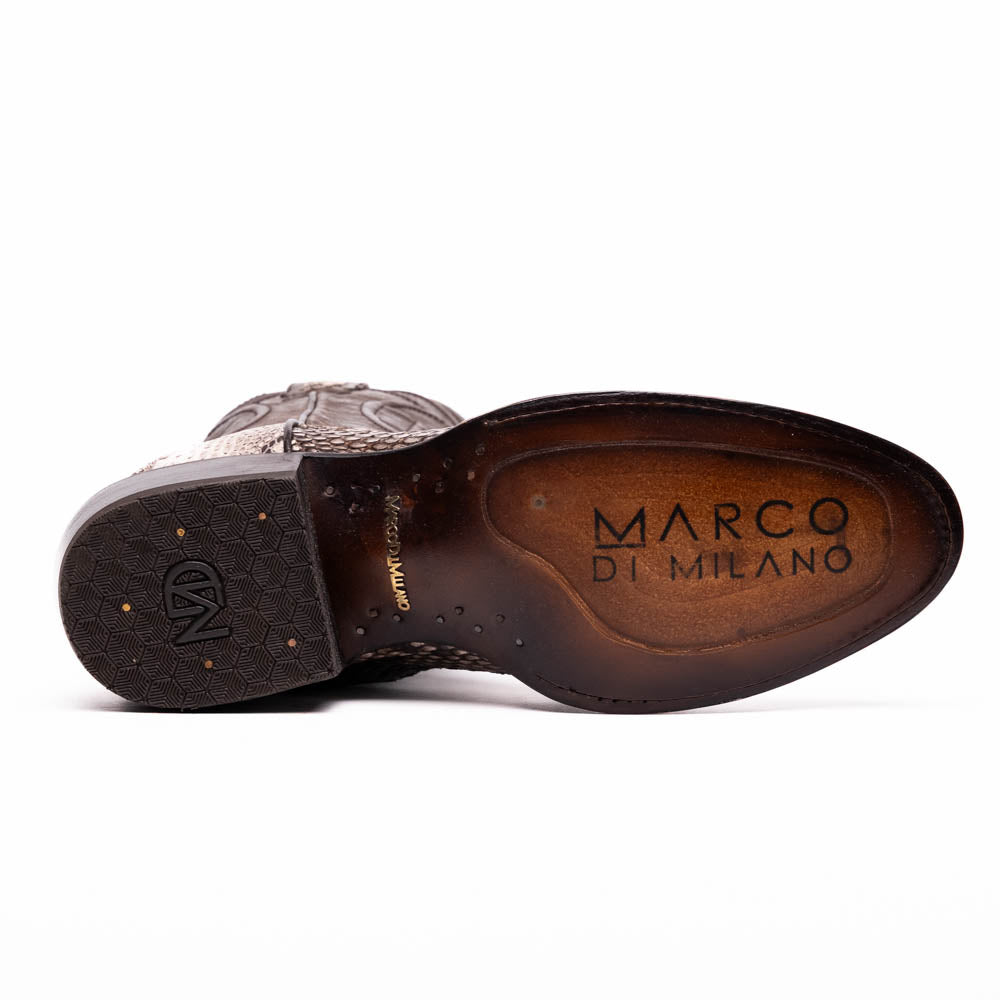 Marco Di Milano Kansas Natural Python Round Toe Cowboy Boots