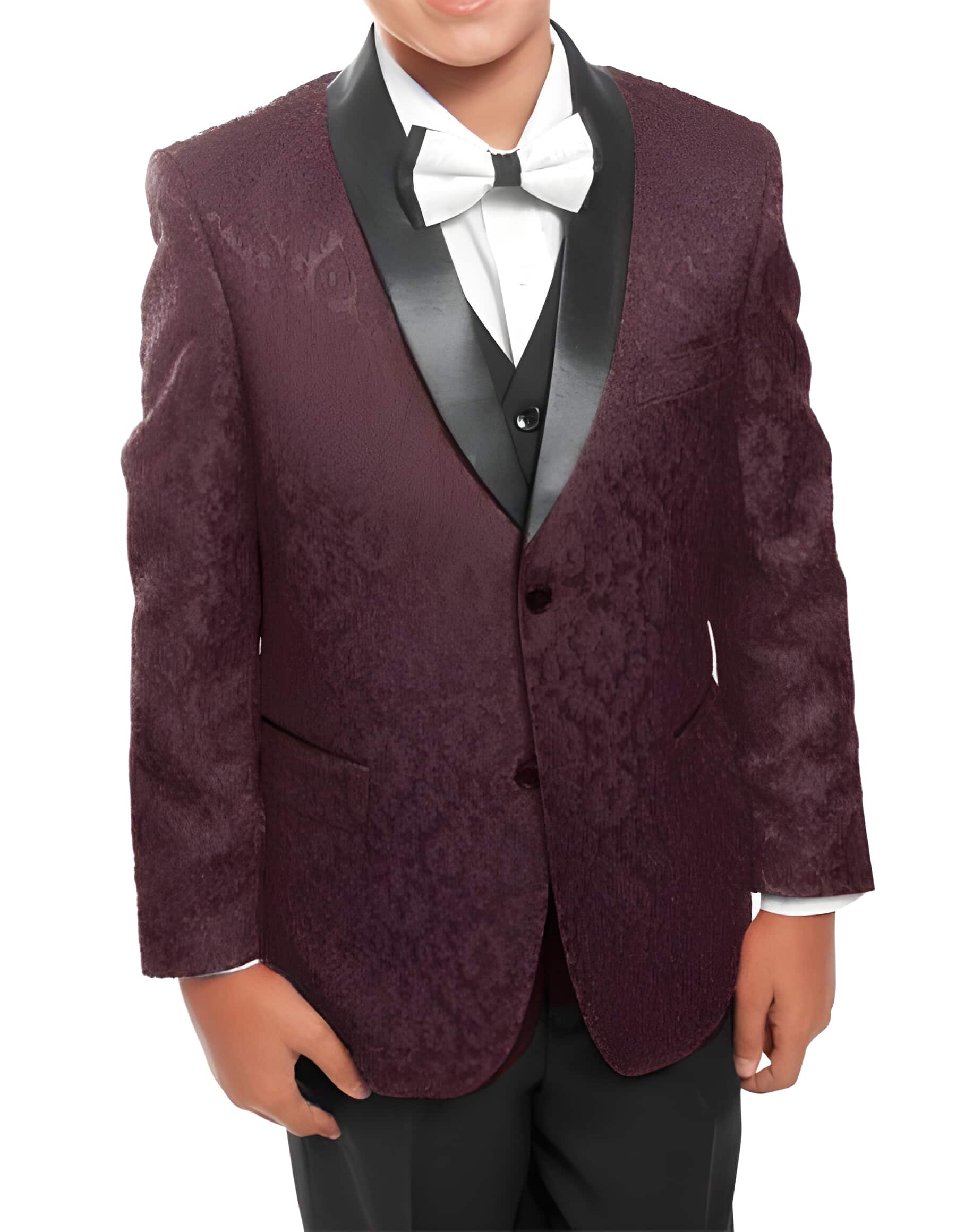 Kids ~ Children ~ Boys ~ Toddler Suit Prom ~ Wedding Groomsmen Tuxedo Black Vested 1 Button 3 ~ Three Piece Boy Suits for Weddings