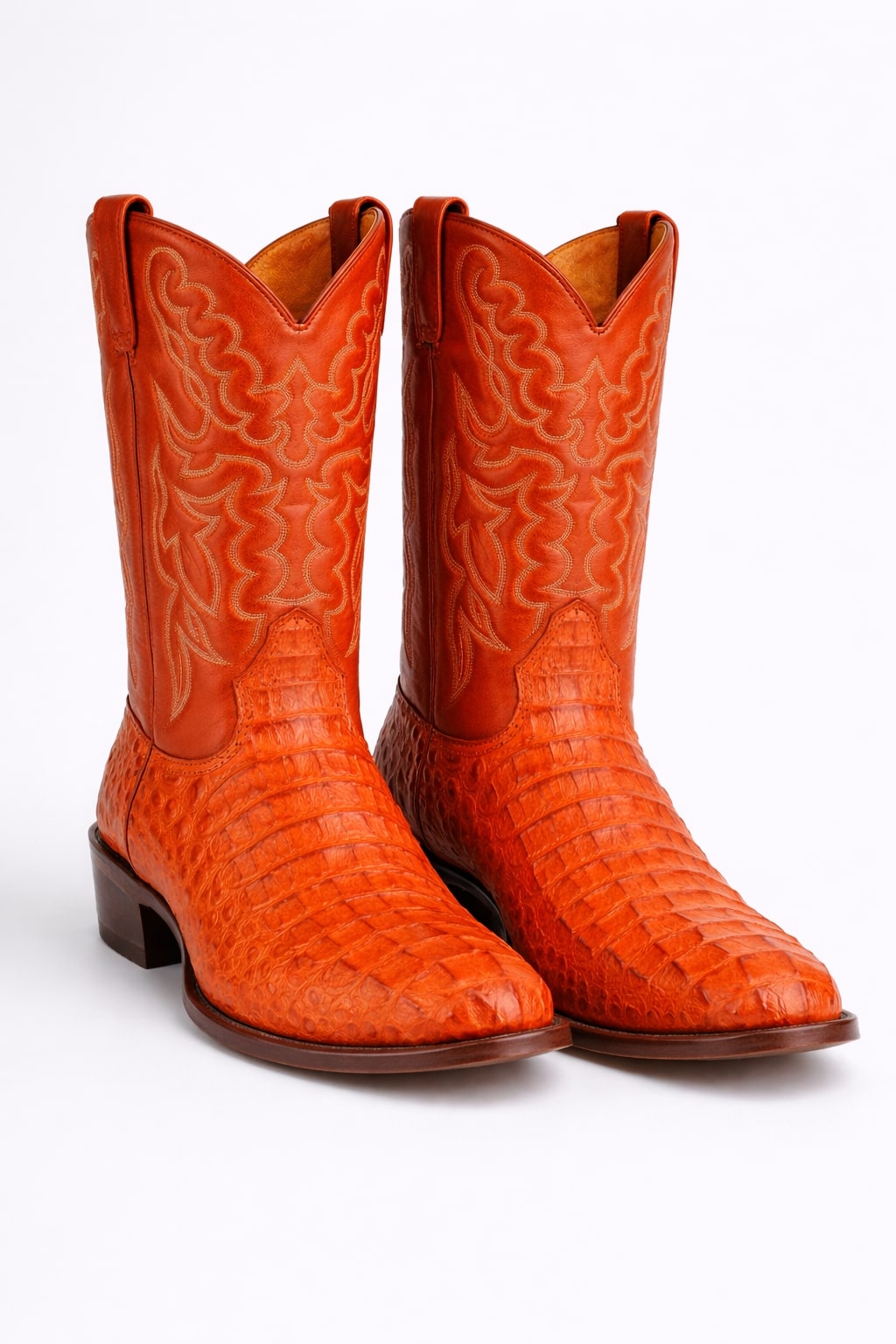 Caiman Hornback Cowboy Boots by King Exotic
