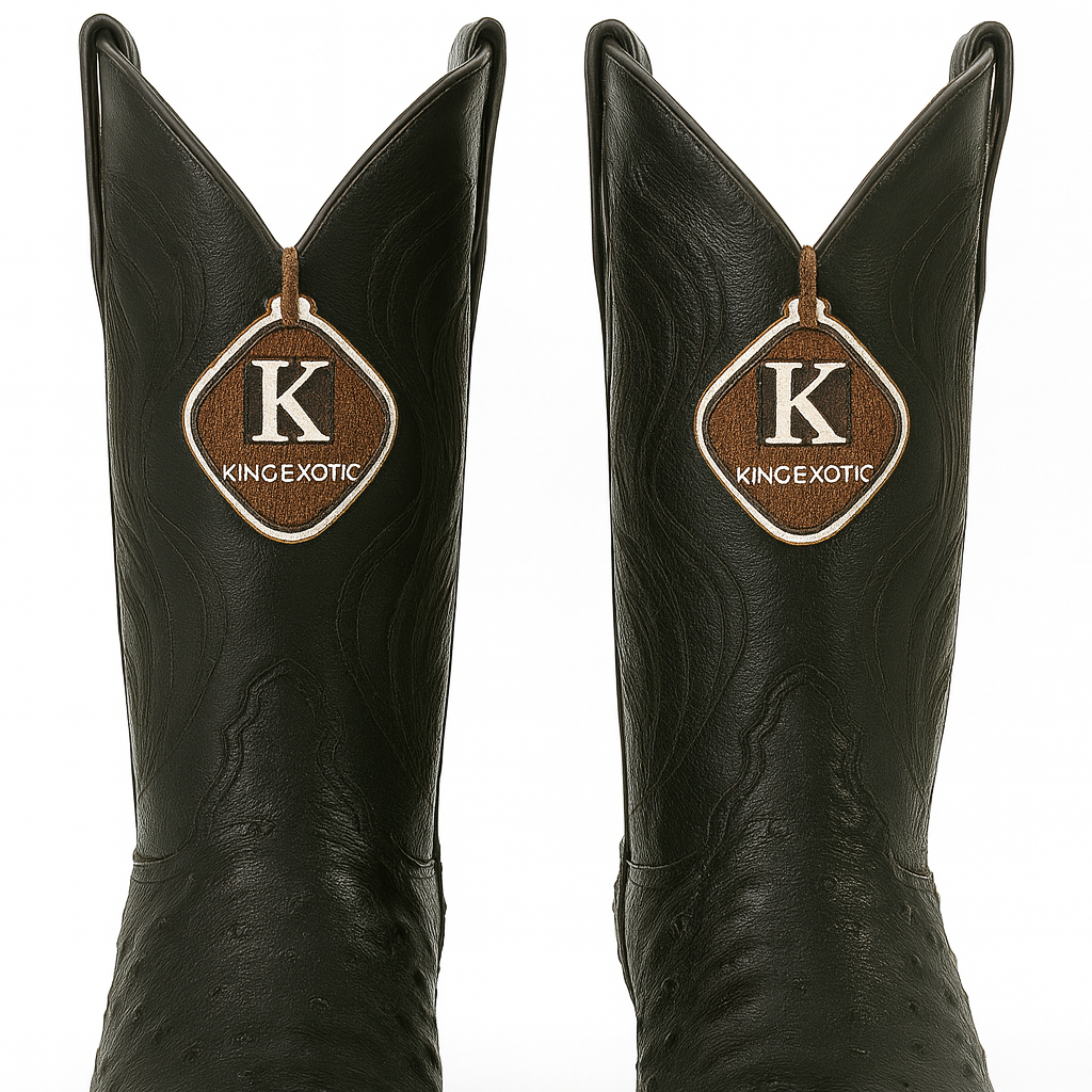 King Exotic Boots Black Genuine Ostrich Snip Toe Skin Western Cowboy Dress Cowboy Boot Cheap Priced For Sale Online EE - Botas De Avestruz