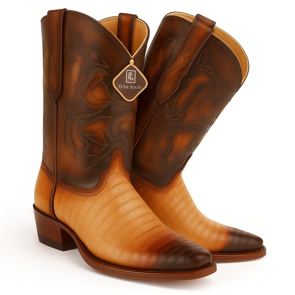 King Exotic Burnished Oryx Caiman Belly Boots
