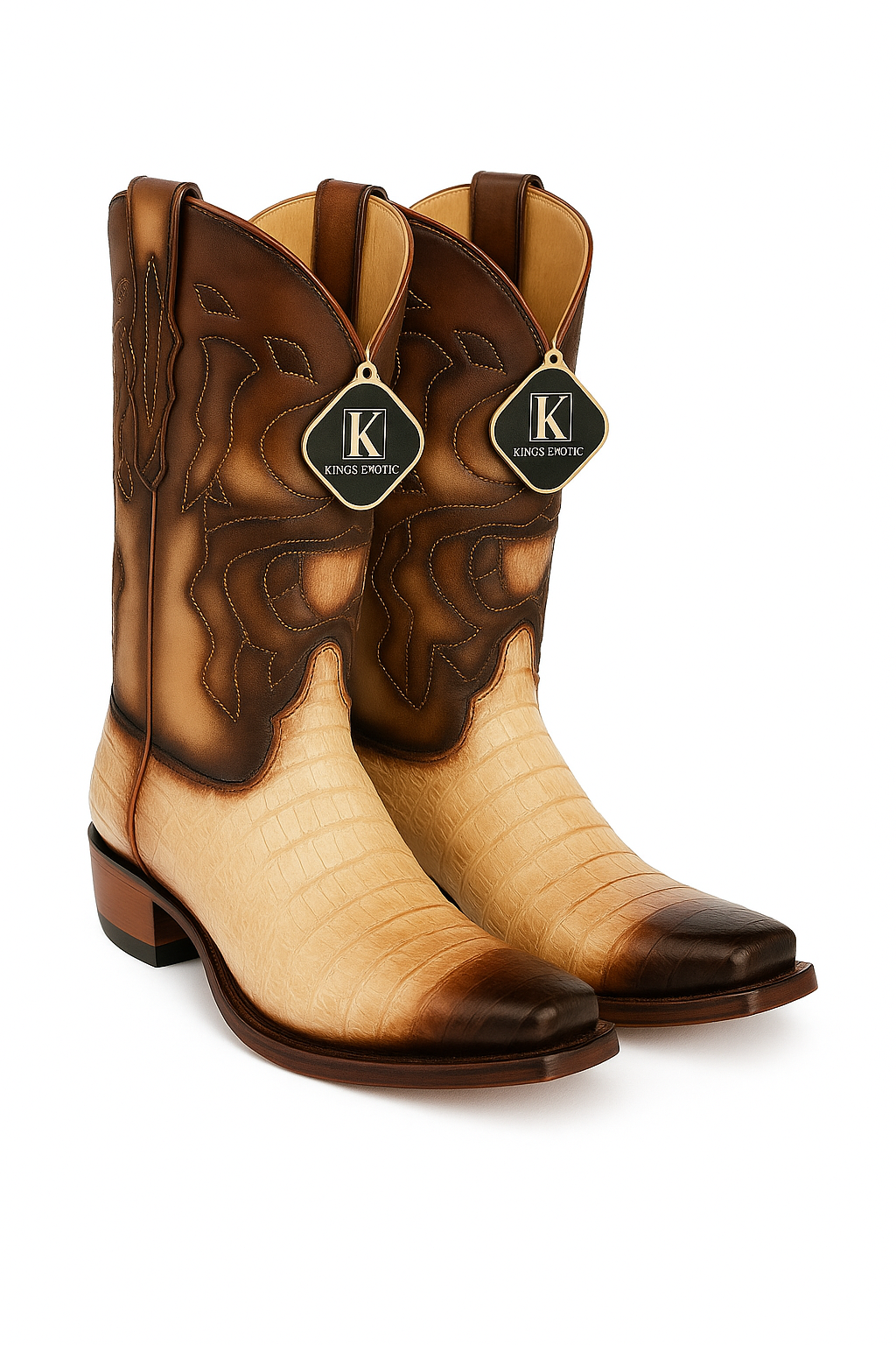 Caiman Belly Snip Toe Boots by King Exotic