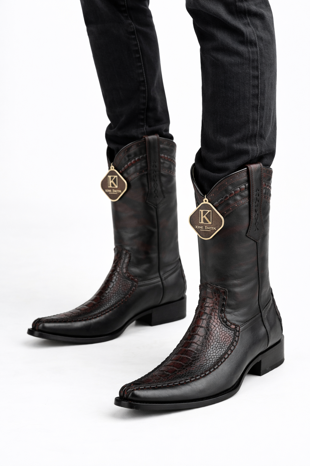 Ostrich Leg European Toe Boots by King Exotic