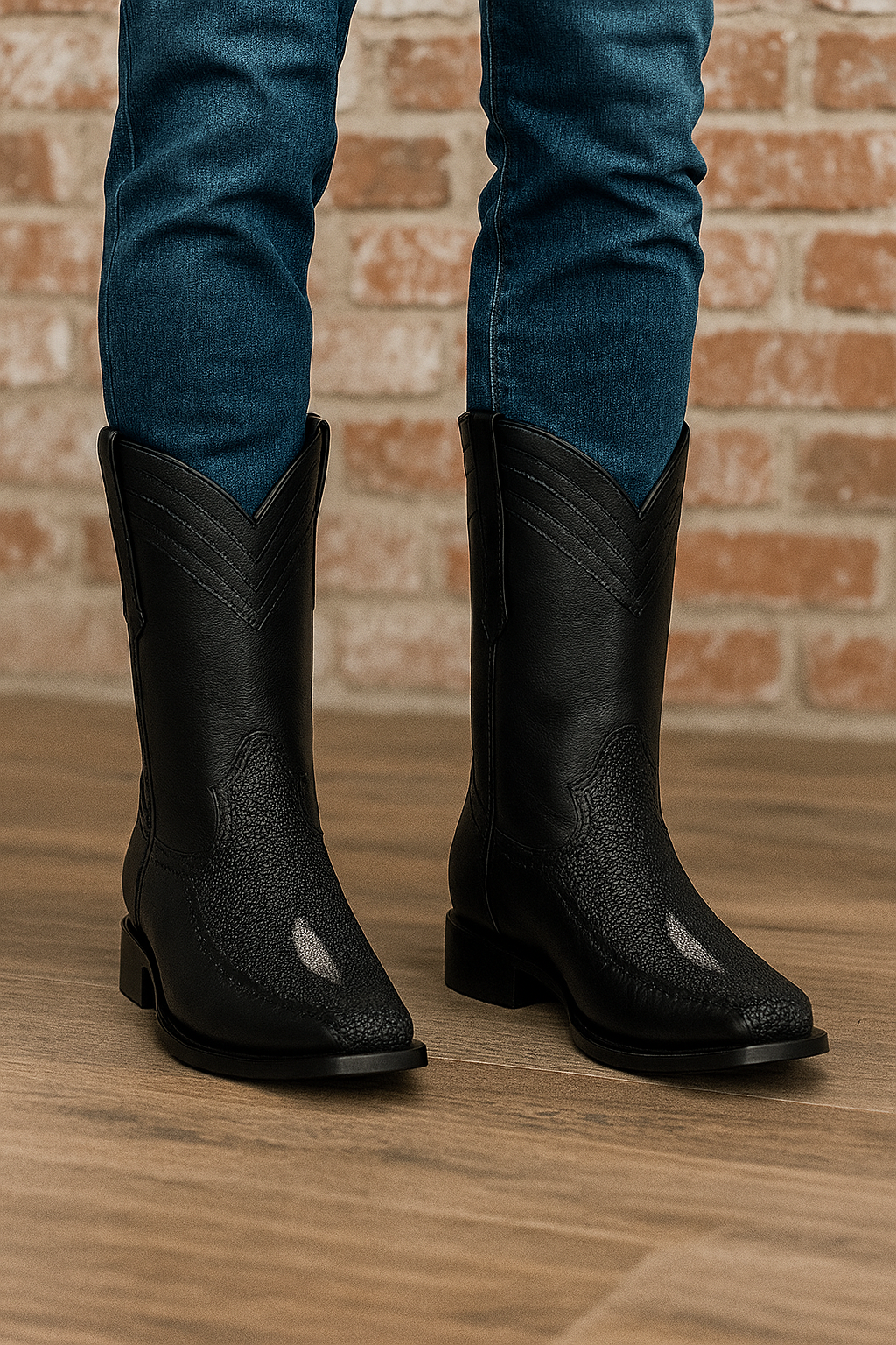 King Exotic Stingray Single Stone Toe Boots