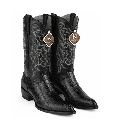 King Exotic Ostrich Leg J-Toe Cowboy Boot
