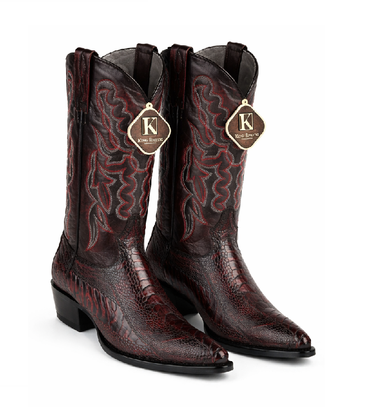 King Exotic Ostrich Leg J-Toe Cowboy Boot