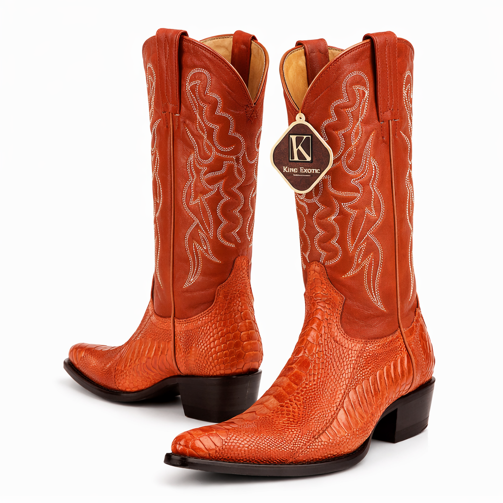 King Exotic Ostrich Leg J-Toe Cowboy Boot
